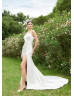 Ivory Satin Slit Exquisite Wedding Dress
